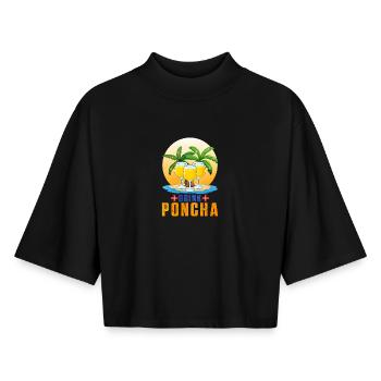 Tropische Drink-Poncha Madeira - Boxy Frauen Recyceltes 1/2 Sleeved T-Shirt by Stanley/Stella - Schwarz - Vorne - AI Model Female 172 light (172cm)
