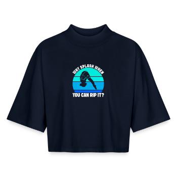 Diving diving board - Boxy Women's Recycled 1/2 Sleeved T-Shirt by Stanley/Stella - navy - Front - AI Model Female 172 light (172cm)