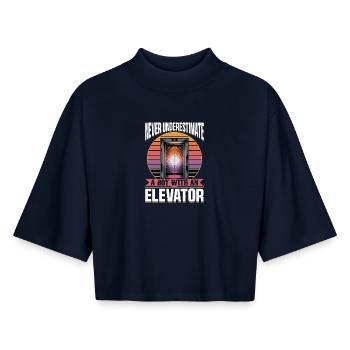Elevator toddler & kids - Boxy Women's Recycled 1/2 Sleeved T-Shirt by Stanley/Stella - navy - Front - AI Model Female 172 light (172cm)