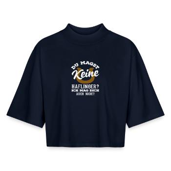 Haflinger Pony Reiten Pferdeliebe Pferd Rasse - Boxy Frauen Recyceltes 1/2 Sleeved T-Shirt by Stanley/Stella - Navy - Vorne - AI Model Female 172 light (172cm)