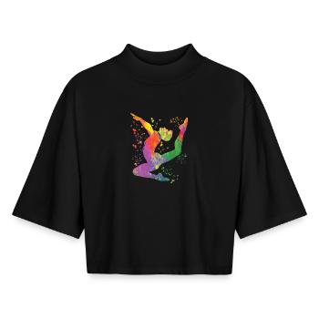 Gymnastics Floor Artistic Gymnastics - Boxy Women's Recycled 1/2 Sleeved T-Shirt by Stanley/Stella - black - Front - AI Model Female 172 light (172cm)