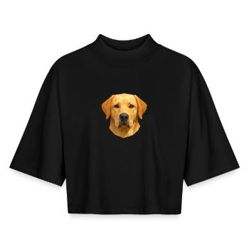 Polygon Labrador Retriever Cadeau - T-shirt femme coupe boxy recyclé manches mi-longues Stanley/Stella - noir - Devant - AI Model Female 172 light (172cm)