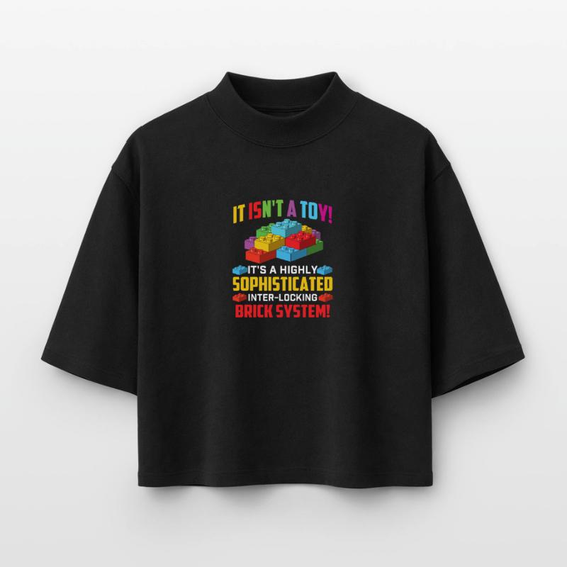 Sophisticated Interlocking Brick System Humor Boxy Women's Recycled 1/2 Sleeved T-Shirt by Stanley/Stella