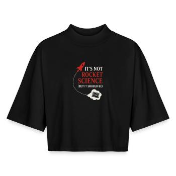 Spacecore Cosmic Humor Galaxy Universe Quote - Boxy Women's Recycled 1/2 Sleeved T-Shirt by Stanley/Stella - black - Front - AI Model Female 172 light (172cm)