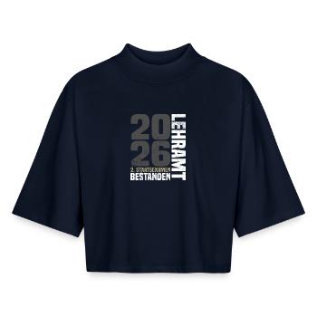2. Staatsexamen Lehramt - Boxy Frauen Recyceltes 1/2 Sleeved T-Shirt by Stanley/Stella - Navy - Vorne - AI Model Female 172 light (172cm)