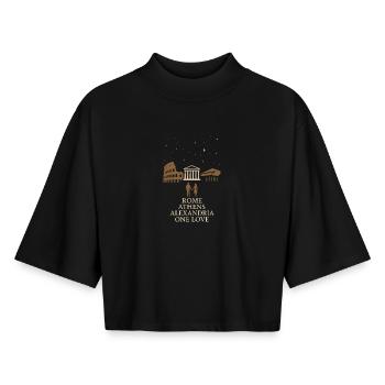Ancient Love Mythology Romance Vintage - Boxy Women's Recycled 1/2 Sleeved T-Shirt by Stanley/Stella - black - Front - AI Model Female 172 light (172cm)