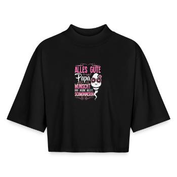 All the best dad wishes you your best swimmer - Boxy Women's Recycled 1/2 Sleeved T-Shirt by Stanley/Stella - black - Front - AI Model Female 172 light (172cm)