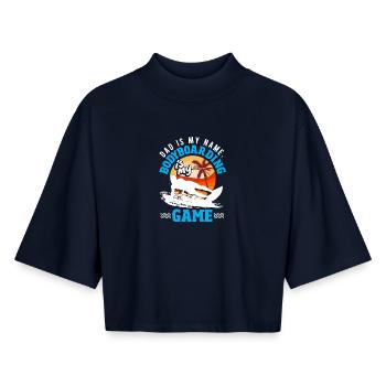 Surfing Surfboarder Bodyboarder - Boxy Women's Recycled 1/2 Sleeved T-Shirt by Stanley/Stella - navy - Front - AI Model Female 172 light (172cm)