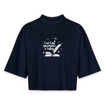 Poetry Slam Tintenspiration Slam-poesie - Boxy Frauen Recyceltes 1/2 Sleeved T-Shirt by Stanley/Stella - Navy - Vorne - AI Model Female 172 light (172cm)