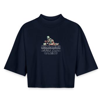 Sim Racing More Than Gaming - Boxy Women's Recycled 1/2 Sleeved T-Shirt by Stanley/Stella - navy - Front - AI Model Female 172 light (172cm)