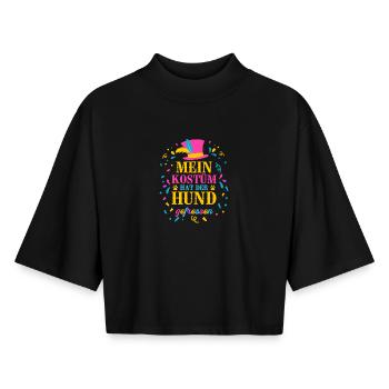 Kostüm Hund gefressen – Shirt für Faschingsmuffel - Boxy Frauen Recyceltes 1/2 Sleeved T-Shirt by Stanley/Stella - Schwarz - Vorne - AI Model Female 172 light (172cm)