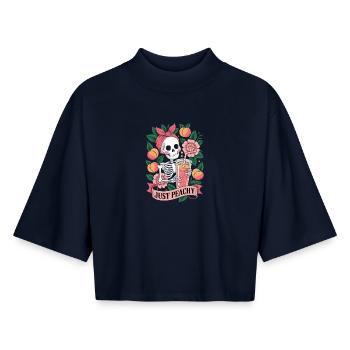 Einfach großartig - Boxy Frauen Recyceltes 1/2 Sleeved T-Shirt by Stanley/Stella - Navy - Vorne - AI Model Female 172 light (172cm)