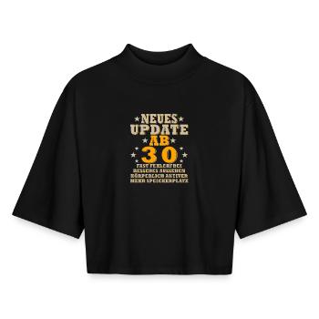New update from 30 - Boxy Women's Recycled 1/2 Sleeved T-Shirt by Stanley/Stella - black - Front - AI Model Female 172 light (172cm)