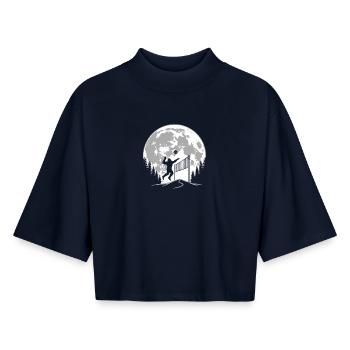 Bigfoot Volleyballspieler - Boxy Frauen Recyceltes 1/2 Sleeved T-Shirt by Stanley/Stella - Navy - Vorne - AI Model Female 172 light (172cm)