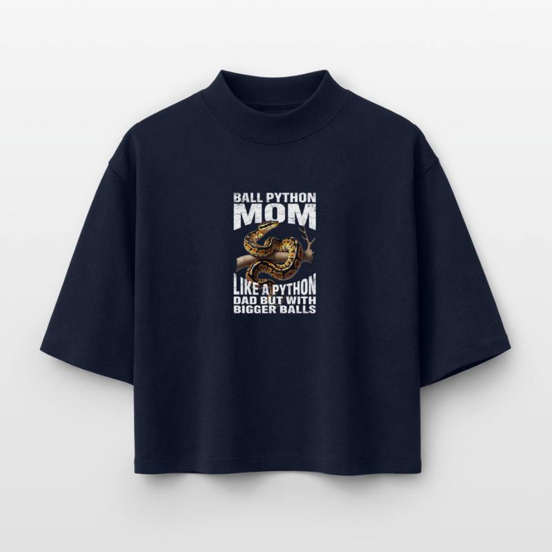 Maman Python roi Maman Serpents Terrarium Python T-shirt femme coupe boxy recyclé manches mi-longues Stanley/Stella