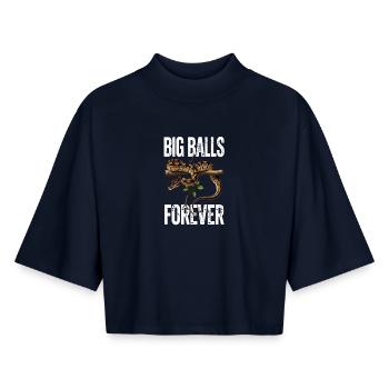 Königspython Schlangen Liebhaber Terrarium Python - Boxy Frauen Recyceltes 1/2 Sleeved T-Shirt by Stanley/Stella - Navy - Vorne - AI Model Female 172 light (172cm)