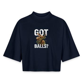 Königspython Schlangen Liebhaber Terrarium Python - Boxy Frauen Recyceltes 1/2 Sleeved T-Shirt by Stanley/Stella - Navy - Vorne - AI Model Female 172 light (172cm)