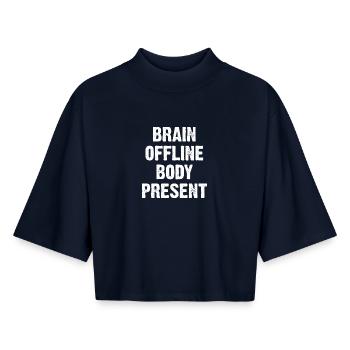 Brain Offline Body Present - Boxy Frauen Recyceltes 1/2 Sleeved T-Shirt by Stanley/Stella - Navy - Vorne - AI Model Female 172 light (172cm)