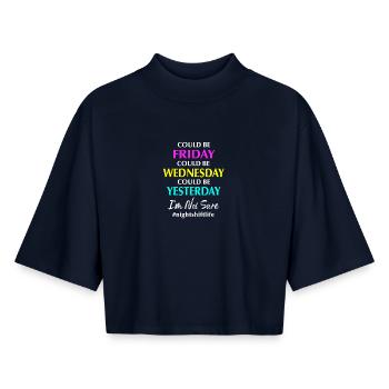 Night Shift Hospital Nursing Nurse - Boxy Women's Recycled 1/2 Sleeved T-Shirt by Stanley/Stella - navy - Front - AI Model Female 172 light (172cm)