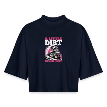 Quad ATV Femme Fille Quad Quad - T-shirt femme coupe boxy recyclé manches mi-longues Stanley/Stella - marine - Devant - AI Model Female 172 light (172cm)