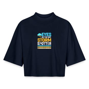Meteorology Meteorologist Weather - Boxy Women's Recycled 1/2 Sleeved T-Shirt by Stanley/Stella - navy - Front - AI Model Female 172 light (172cm)