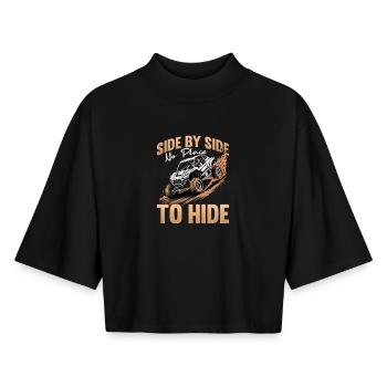 UTV Off Road Boy Men 4 Wheeler Side by side - Boxy Frauen Recyceltes 1/2 Sleeved T-Shirt by Stanley/Stella - Schwarz - Vorne - AI Model Female 172 light (172cm)