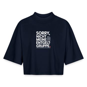 Sorry Nicht Meine Entgeltgruppe Beamte TVöD Büro - Boxy Frauen Recyceltes 1/2 Sleeved T-Shirt by Stanley/Stella - Navy - Vorne - AI Model Female 172 light (172cm)