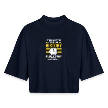 History Historian Historical - Boxy Women's Recycled 1/2 Sleeved T-Shirt by Stanley/Stella - navy - Front - AI Model Female 172 light (172cm)