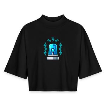 Blaulicht Sirene Alarm Illustration - Boxy Frauen Recyceltes 1/2 Sleeved T-Shirt by Stanley/Stella - Schwarz - Vorne - AI Model Female 172 light (172cm)