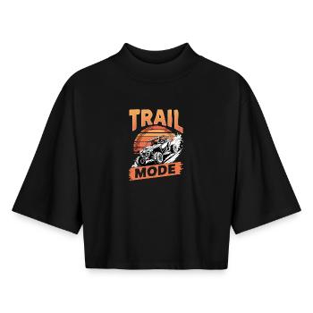 UTV Off Road 4 Wheeler Side by side - Boxy Frauen Recyceltes 1/2 Sleeved T-Shirt by Stanley/Stella - Schwarz - Vorne - AI Model Female 172 light (172cm)
