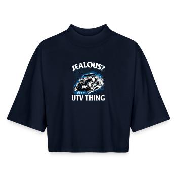UTV Off Road 4 Wheeler Side by side - Boxy Frauen Recyceltes 1/2 Sleeved T-Shirt by Stanley/Stella - Navy - Vorne - AI Model Female 172 light (172cm)