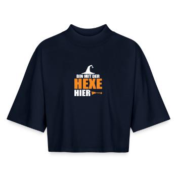 Bin mit der Hexe hier - Boxy Frauen Recyceltes 1/2 Sleeved T-Shirt by Stanley/Stella - Navy - Vorne - AI Model Female 172 light (172cm)