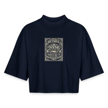 Rente 2026 – dafür habe ich mein ganzes Leben gear - Boxy Frauen Recyceltes 1/2 Sleeved T-Shirt by Stanley/Stella - Navy - Vorne - AI Model Female 172 light (172cm)