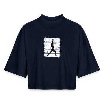 Yogini Sketch - Boxy Women's Recycled 1/2 Sleeved T-Shirt by Stanley/Stella - navy - Front - AI Model Female 172 light (172cm)