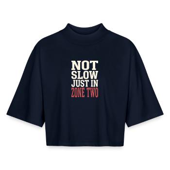 Zone 2 Training Heart Rate Training Easy - Boxy Women's Recycled 1/2 Sleeved T-Shirt by Stanley/Stella - navy - Front - AI Model Female 172 light (172cm)