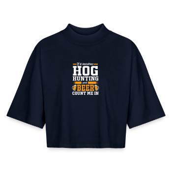Tamarin Affe - Boxy Frauen Recyceltes 1/2 Sleeved T-Shirt by Stanley/Stella - Navy - Vorne - AI Model Female 172 light (172cm)