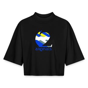 Axonais - Boxy Frauen Recyceltes 1/2 Sleeved T-Shirt by Stanley/Stella - Schwarz - Vorne - AI Model Female 172 light (172cm)