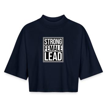 Strong Female Lead Feminismus Empowerment Frauen - Boxy Frauen Recyceltes 1/2 Sleeved T-Shirt by Stanley/Stella - Navy - Vorne - AI Model Female 172 light (172cm)