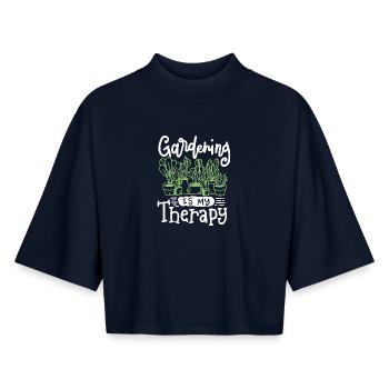 Gartenarbeit Gärtner - Boxy Frauen Recyceltes 1/2 Sleeved T-Shirt by Stanley/Stella - Navy - Vorne - AI Model Female 172 light (172cm)