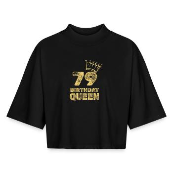 79 - Boxy Frauen Recyceltes 1/2 Sleeved T-Shirt by Stanley/Stella - Schwarz - Vorne - AI Model Female 172 light (172cm)
