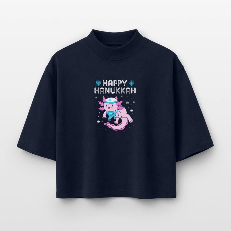 Hanoukka Hanoukka Hanoukka T-shirt femme coupe boxy recyclé manches mi-longues Stanley/Stella