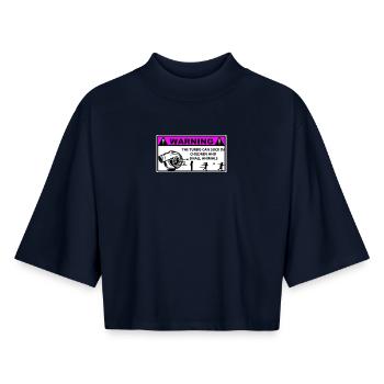 Turbo Warning Kids - Boxy Women's Recycled 1/2 Sleeved T-Shirt by Stanley/Stella - navy - Front - AI Model Female 172 light (172cm)