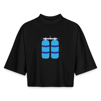 Tauchflaschen - Boxy Frauen Recyceltes 1/2 Sleeved T-Shirt by Stanley/Stella - Schwarz - Vorne - AI Model Female 172 light (172cm)