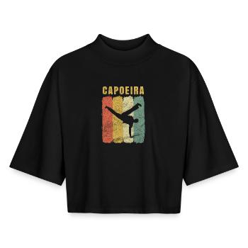 Capoeira Rainbow Silhouette - Boxy Women's Recycled 1/2 Sleeved T-Shirt by Stanley/Stella - black - Front - AI Model Female 172 light (172cm)