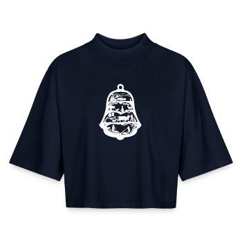 Alpenglocke_white - Boxy Women's Recycled 1/2 Sleeved T-Shirt by Stanley/Stella - navy - Front - AI Model Female 172 light (172cm)