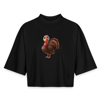 Turkey - Boxy Women's Recycled 1/2 Sleeved T-Shirt by Stanley/Stella - black - Front - AI Model Female 172 light (172cm)