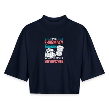 Apotheker Pharmazeutisch-technischer - Boxy Frauen Recyceltes 1/2 Sleeved T-Shirt by Stanley/Stella - Navy - Vorne - AI Model Female 172 light (172cm)
