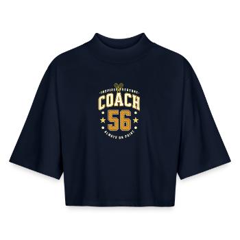 Tennis Coach Birthday 1956, Best Coach Shirt - Boxy Women's Recycled 1/2 Sleeved T-Shirt by Stanley/Stella - navy - Front - AI Model Female 172 light (172cm)