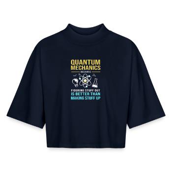 Quantum Physics Quantum Mechanics Quantum Leap - Boxy Women's Recycled 1/2 Sleeved T-Shirt by Stanley/Stella - navy - Front - AI Model Female 172 light (172cm)