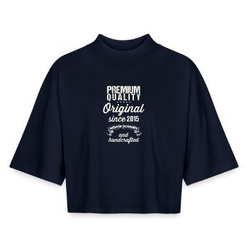 Jahrbuch 2015 - Boxy Frauen Recyceltes 1/2 Sleeved T-Shirt by Stanley/Stella - Navy - Vorne - AI Model Female 172 light (172cm)